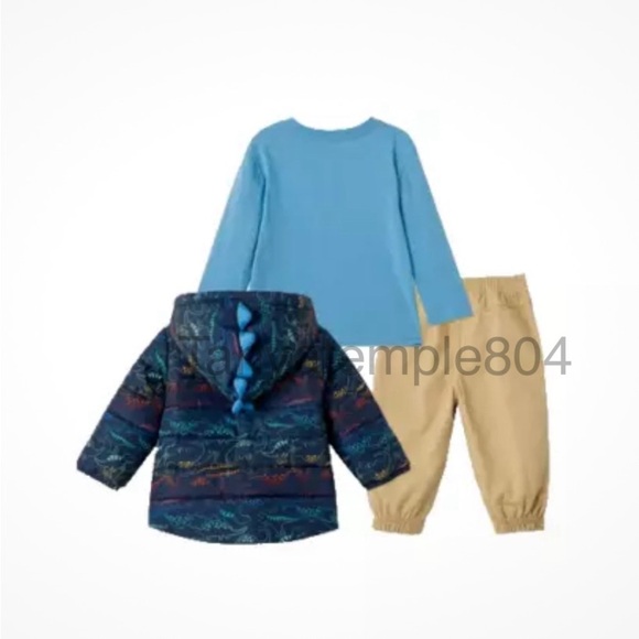 Kids Little me 3 piece Boys set Dinosaur Jacket 12 Month - Picture 2 of 10